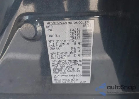 2014 Nissan Rogue Sv from USA, damaged, VIN 5N1AT2MV0EC864609